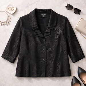 T. Milano Woman Zebra Print Blazer Jacket 22W